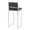 Fuji 30" Contemporary High Back Barstool in Stainless Steel and Black Faux Leather- Set of 3 — rear three-quarter view