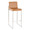 Fuji 30" Contemporary High Back Barstool in Stainless Steel and Camel Faux Leather- Set of 2 — product view