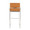Fuji 30" Contemporary High Back Barstool in Stainless Steel and Camel Faux Leather- Set of 2 — back view