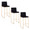 Fuji 30" Contemporary High Back Barstool in Gold Steel and Black Velvet- Set of 3 — pair view