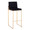 Fuji 30" Contemporary High Back Barstool in Gold Steel and Black Velvet- Set of 3 — product view