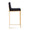 Fuji 30" Contemporary High Back Barstool in Gold Steel and Black Velvet- Set of 3 — side view