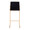 Fuji 30" Contemporary High Back Barstool in Gold Steel and Black Velvet- Set of 3 — front view