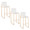 Fuji 30" Contemporary High Back Barstool in Gold Steel and White Velvet- Set of 3 — pair view