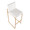 Fuji 30" Contemporary High Back Barstool in Gold Steel and White Velvet- Set of 3 — lifestyle photo 1