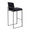 Fuji 30" Contemporary High Back Barstool in Black Steel and Black Velvet- Set of 3 — rear three-quarter view
