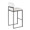 Fuji 30" Contemporary High Back Barstool in Black Steel and White Velvet- Set of 3 — rear three-quarter view