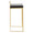 Fuji 30" Contemporary Barstool in Gold with Black Faux Leather- Set of 3 — side view