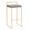 Fuji 30" Contemporary Stackable Barstool in Gold Metal with Grey Faux Leather Cushion- Set of 3 — product view