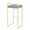 Fuji 30" Contemporary Stackable Barstool in Gold Metal with Grey Faux Leather Cushion- Set of 3 — rear three-quarter view