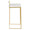 Fuji bar stool in Gold Metal, White PU, side view
