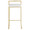 Fuji bar stool in Gold Metal, White PU, front view