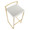 Fuji bar stool in Gold Metal, White PU, top view