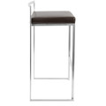 Fuji bar stool in Stainless Steel, Brown PU, side view