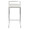 Fuji bar stool in Stainless Steel, White PU, front view