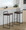 Fuji bar stool in Black Metal, Brown PU