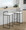 Fuji bar stool in Black Metal, White PU