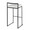 Fuji bar stool in Black Metal, White PU, back and side view