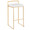 Fuji 30" Contemporary Stackable Barstool in Gold Metal with White Velvet Cushion- Set of 3 — product view