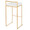 Fuji 30" Contemporary Stackable Barstool in Gold Metal with White Velvet Cushion- Set of 3 — rear three-quarter view
