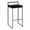 Fuji Contemporary Stackable Barstool in Black Metal and Black Velvet Cushion- Set of 2 — product view