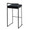 Fuji Contemporary Stackable Barstool in Black Metal and Black Velvet Cushion- Set of 2 — rear three-quarter view