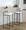 Fuji Contemporary Stackable Barstool in Black Metal and White Velvet Cushion- Set of 2 — lifestyle photo 1