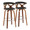 Gardenia 30" Mid-Century Modern Fixed-Height Barstool with Swivel in Walnut Wood and Charcoal Fabric with Round Chrome Metal Footrest- Set of 2 — pair view