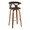 Gardenia 30" Mid-Century Modern Fixed-Height Barstool with Swivel in Walnut Wood and Charcoal Fabric with Round Chrome Metal Footrest- Set of 2 — product view