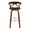 Gardenia 30" Mid-Century Modern Fixed-Height Barstool with Swivel in Walnut Wood and Charcoal Fabric with Round Chrome Metal Footrest- Set of 2 — front view