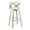 Gardenia bar stool in Whitewashed Wood, Chrome Metal, Cream Fabric, product view, featuring swivel and upholstered seat