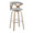 Gardenia 30" Farmhouse Fixed-Height Barstool with Swivel in Whitewashed Wood and Light Grey Fabric with Round Chrome Metal Footrest- Set of 2 — product view