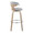 Gardenia 30" Farmhouse Fixed-Height Barstool with Swivel in Whitewashed Wood and Light Grey Fabric with Round Chrome Metal Footrest- Set of 2 — side view