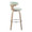 Gardenia bar stool in Whitewashed Wood, Chrome Metal, Seafoam Green Fabric, side view, featuring swivel and upholstered seat