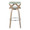 Gardenia bar stool in Whitewashed Wood, Chrome Metal, Seafoam Green Fabric, back view, featuring swivel and upholstered seat