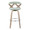Gardenia bar stool in Whitewashed Wood, Chrome Metal, Seafoam Green Fabric, front view, featuring swivel and upholstered seat