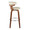 Gardenia bar stool in Walnut Wood, Cream PU, Chrome Metal, side view, featuring swivel and upholstered seat