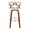 Gardenia bar stool in Walnut Wood, Cream PU, Chrome Metal, front view, featuring swivel and upholstered seat