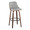 Gianna Mid-Century Modern Fixed-Height Barstool with Swivel in Walnut Wood and Light Grey Faux Leather with Round Black Metal Footrest- Set of 2 — product view