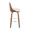 Gianna bar stool in Walnut Wood, Chrome Metal, Cream PU, side view, featuring swivel and metal footrest
