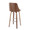 Gianna bar stool in Walnut Wood, Chrome Metal, Cream PU, back and side view, featuring swivel and metal footrest