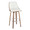 Gianna Mid-Century Modern Fixed-Height Barstool with Swivel in Walnut Wood and White Faux Leather with Round Chrome Metal Footrest- Set of 2 — product view