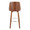 Gianna Mid-Century Modern Fixed-Height Barstool with Swivel in Walnut Wood and White Faux Leather with Round Chrome Metal Footrest- Set of 2 — back view