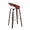 Grotto 30" Mid-Century Modern Fixed-Height Barstool with Swivel in Mahogany Wood and White Faux Leather with Round Chrome Metal Footrest- Set of 2 — rear three-quarter view