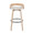 Grotto 30" Fixed-Height Barstool with Swivel in Whitewashed Wood and Oat Fabric with Round Black Metal Footrest- Set of 2 — back view