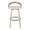 Grotto 30" Fixed-Height Barstool with Swivel in Whitewashed Wood and Oat Fabric with Round Black Metal Footrest- Set of 2 — front view