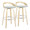 Grotto 30" Contemporary Fixed-Height Barstool with Swivel in Natural Wood and Light Green Fabric with Round Chrome Metal Footrest- Set of 2 — pair view