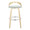 Grotto 30" Contemporary Fixed-Height Barstool with Swivel in Natural Wood and Light Green Fabric with Round Chrome Metal Footrest- Set of 2 — front view