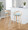 Grotto 30" Contemporary Fixed-Height Barstool with Swivel in Natural Wood and Light Green Fabric with Round Chrome Metal Footrest- Set of 2 — lifestyle photo 3