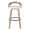 Grotto bar stool in Light Grey Wood, Black Metal, White PU, front view, featuring swivel and wood frame